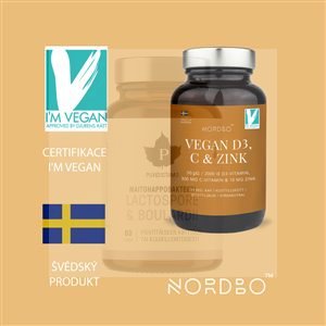 Vegan D3, C and Zinek 90 kapslí