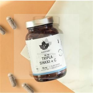 Triple Zinc 15mg + Vitamin C 60 kapslí